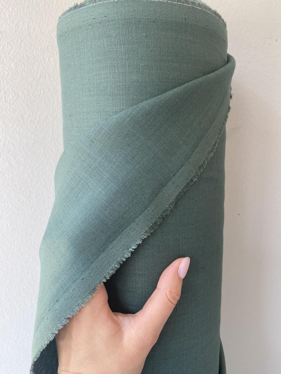 Ткань рубашечно-платьевая LINEN PLUS 100% лен 143 см 551/547 Изумрудный - фото 3 Ткань рубашечно-платьевая LINEN PLUS 100% лен 143 см 551/547 Изумрудный - фото 3
