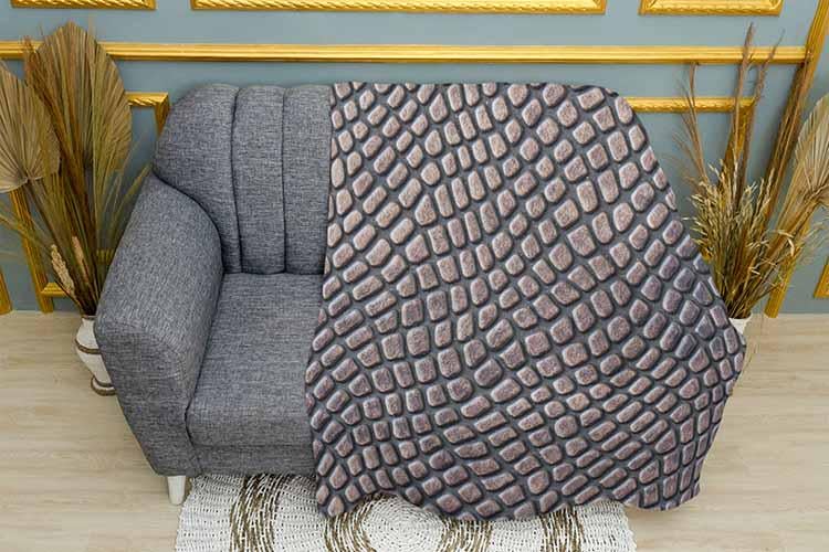 Плед Gray snake pattern плюш однослойный 135х150 см (113512) Плед Gray snake pattern плюш однослойный 135х150 см (113512)