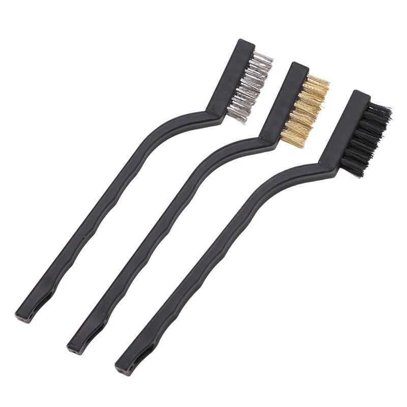Мини-щётки для удаления ржавчины и грязи - Набор универсальных щёток - нержавейка, латунь, нейлон (137857)