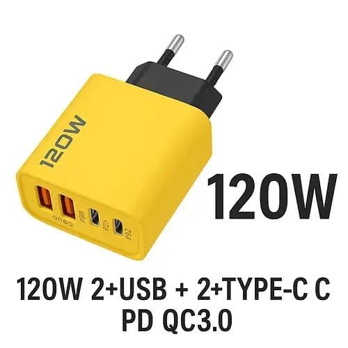 Зарядний пристрій 2хUSB/2хType-C/PD/QC 3.0/120 W - фото 2 Зарядний пристрій 2хUSB/2хType-C/PD/QC 3.0/120 W - фото 2