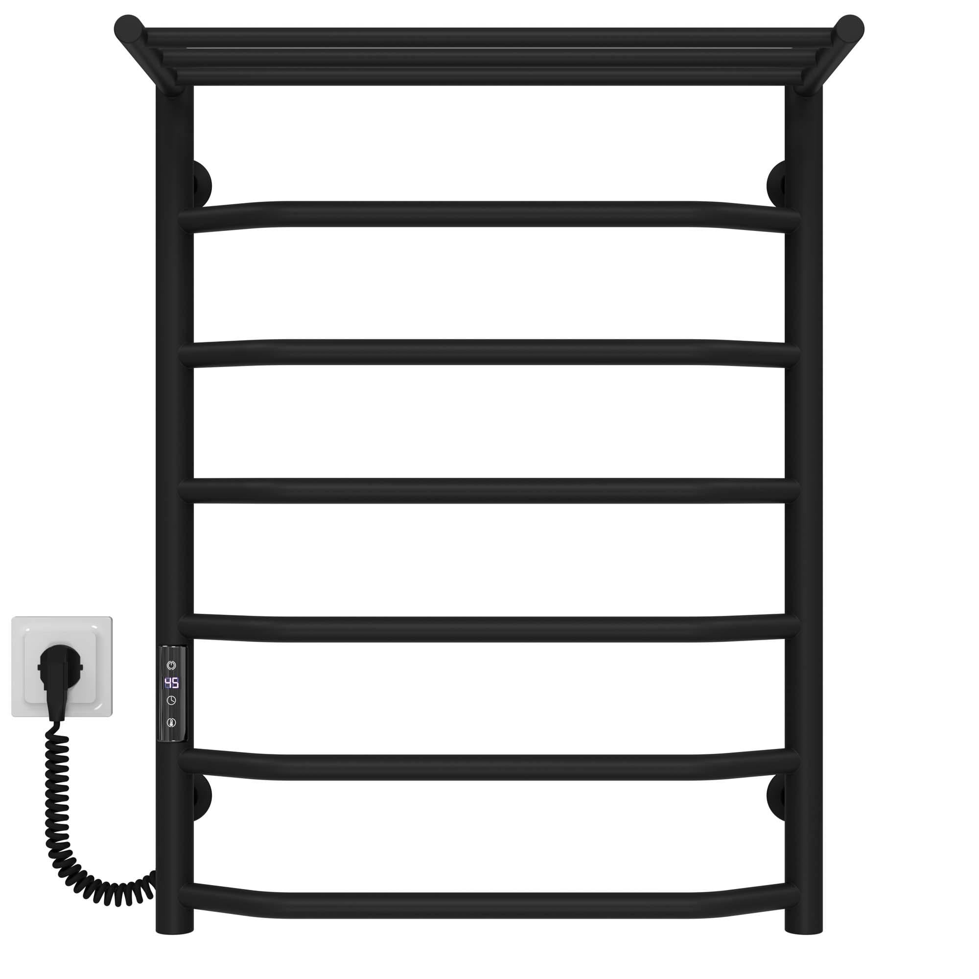 Полотенцесушитель электрический Deffi Трапеция П7 JD03 левое подключение нержавеющая сталь 500x700 мм Черный (C.TP.70.50.7.EBL1)