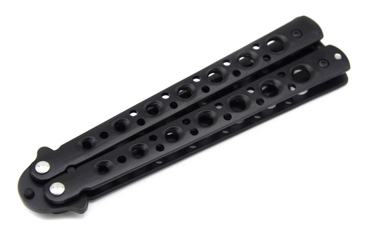 Нож бабочка тренировочная XIN XU 224 Черный (t2459) - фото 2