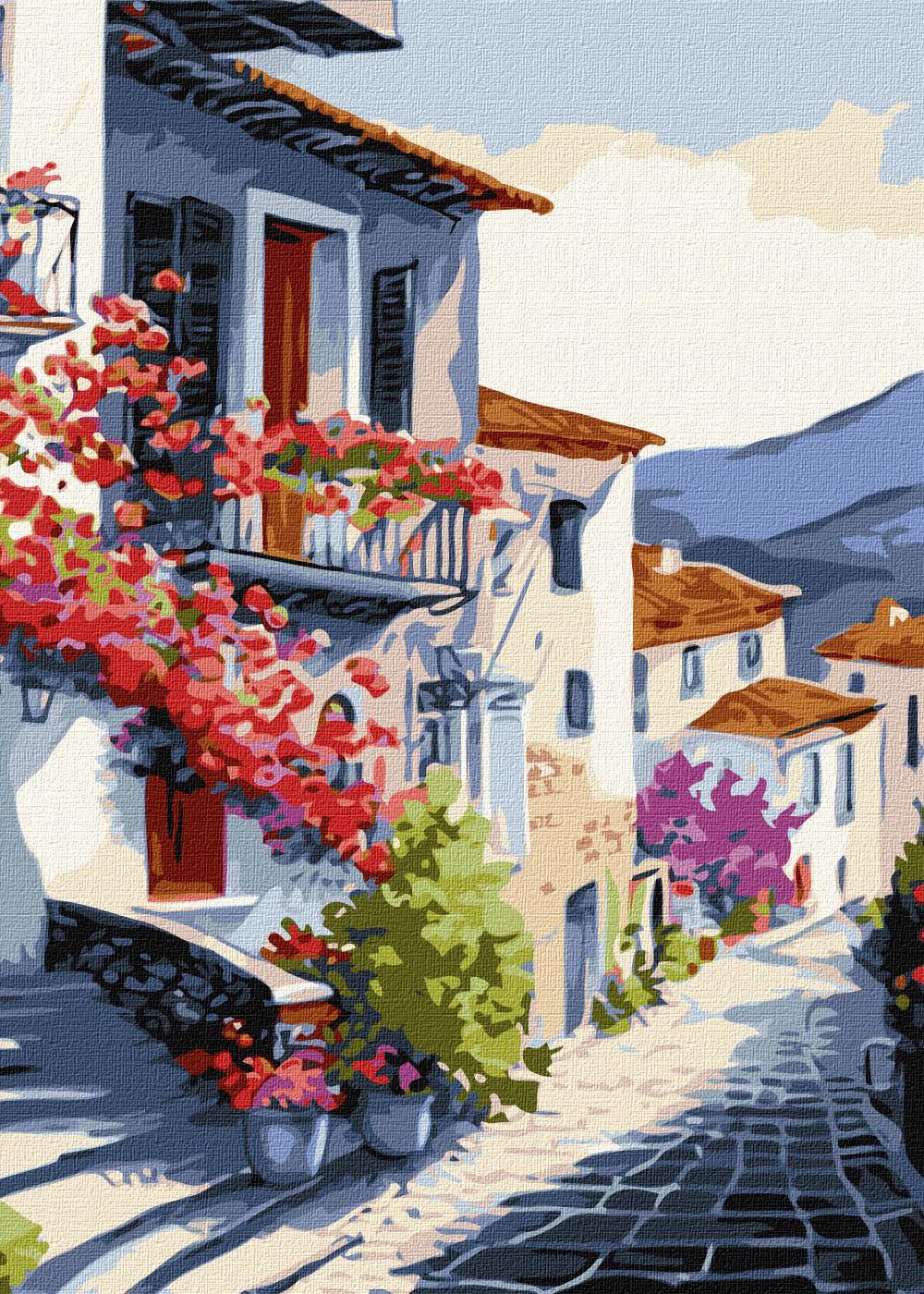 Картина по номерам Ідейка Поселок у подножия гор 40х50 (KHO3638)