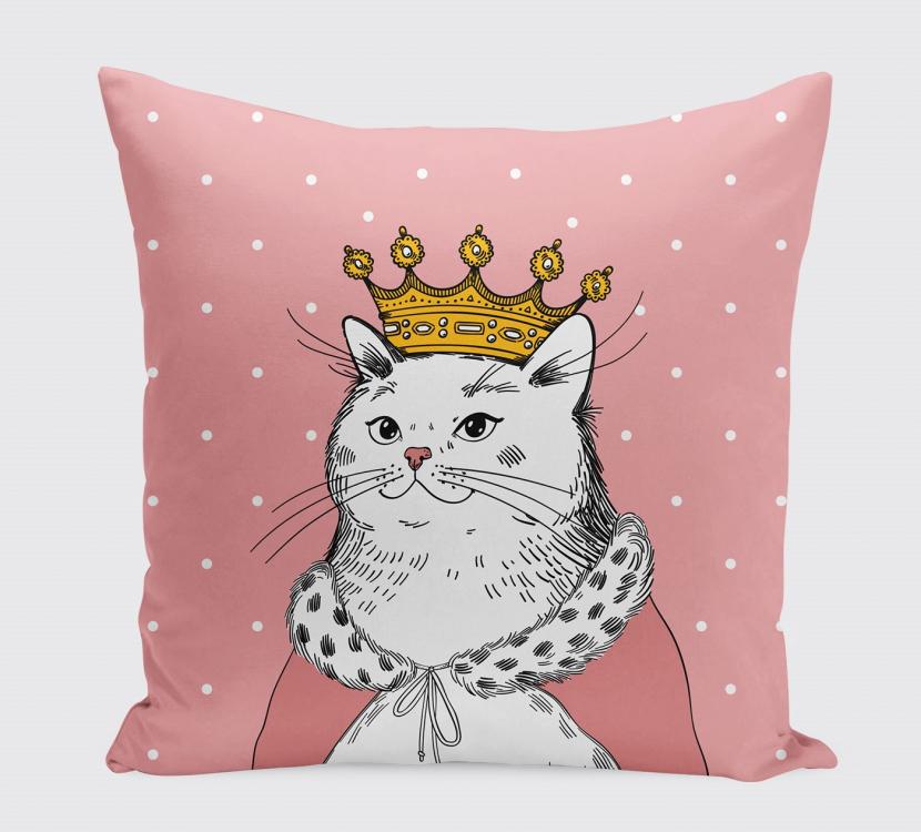 Подушка Кошка в короне Подушка Кошка в короне