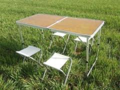 Стіл для пікника Folding table + 4 chairs NO.3 Світле дерево  (3829608) - фото 2