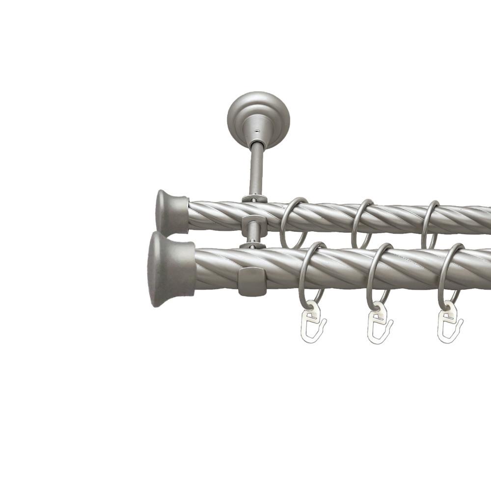 Карниз Orvit Дуо двухрядный скрученный 25/19 мм 240 см Сатин (00-00023654)