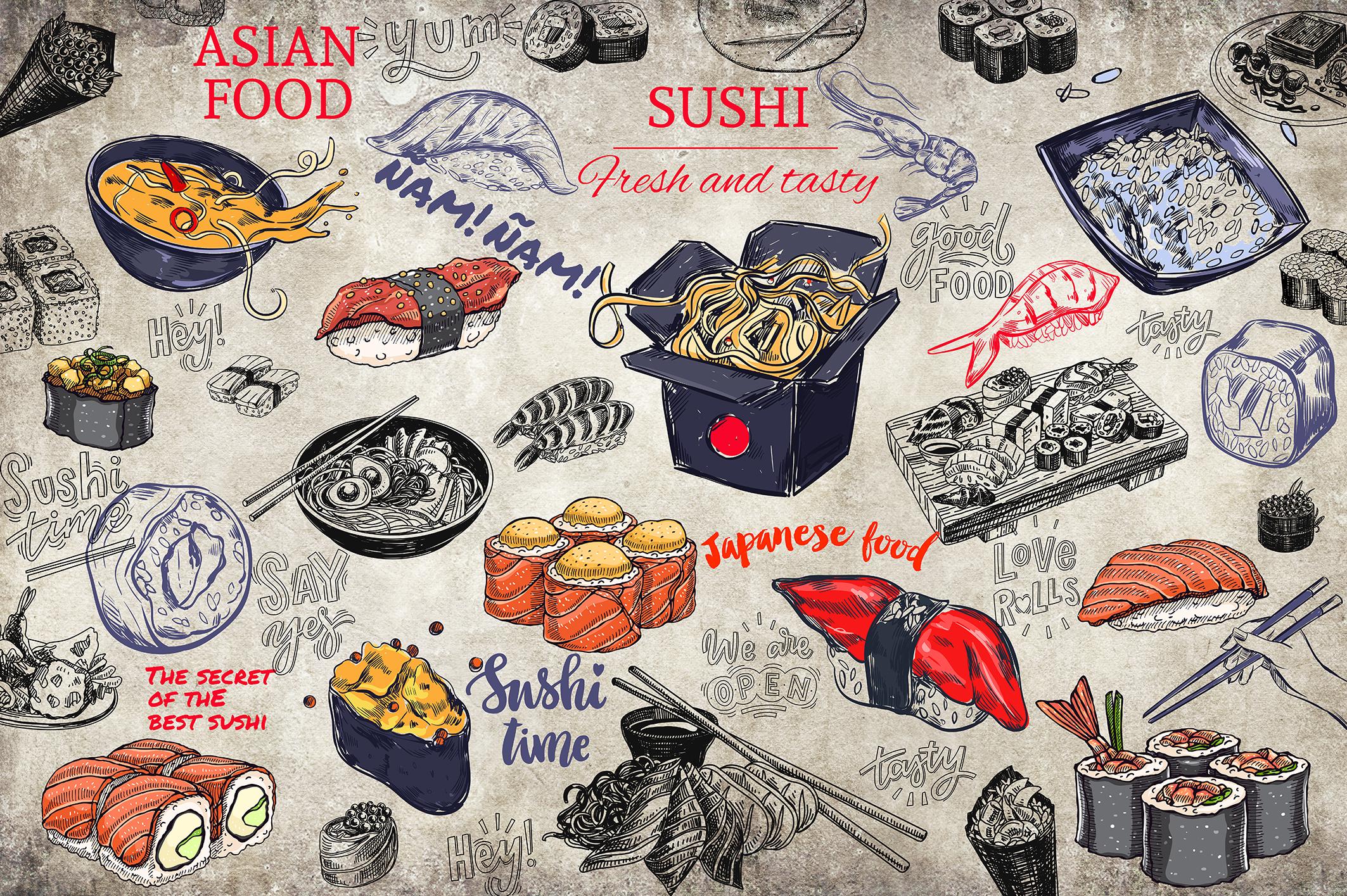 Фотообои флизелиновые Upstream Японская кухня 190х285 см (S5OTR-087/4)