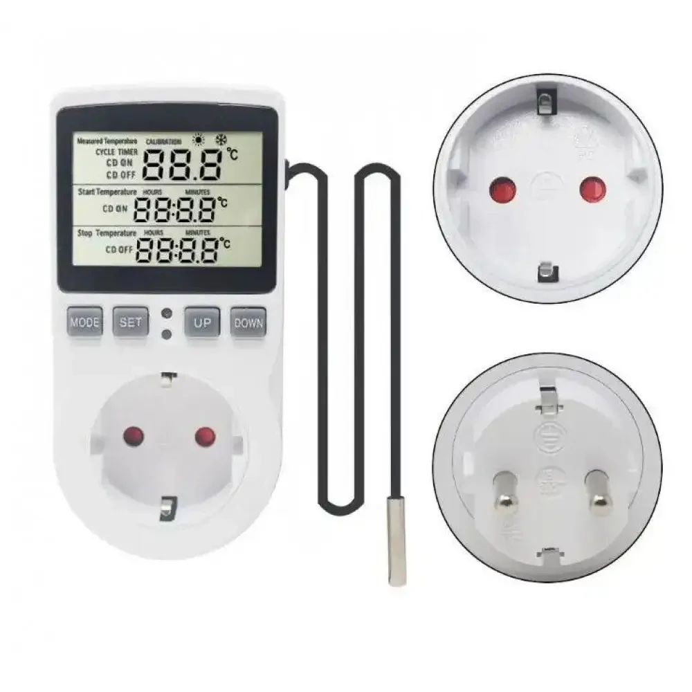 Терморегулятор в розетку з функцією програмування 16 А 220 В Терморегулятор в розетку з функцією програмування 16 А 220 В
