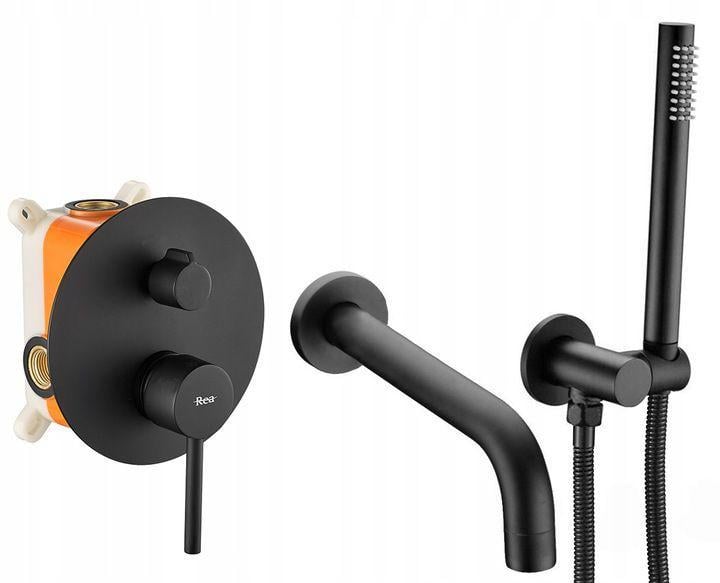 Смеситель скрытого монтажа REA LUNGO BLACK BOX REA-P6300 на 2 потребителя Черный (84422)