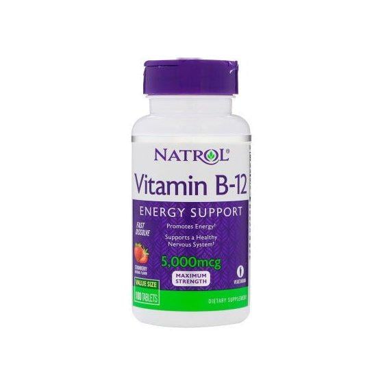 Метилкобаламин Natrol Vitamin B-12 5000 мкг 100 таблеток Strawberry