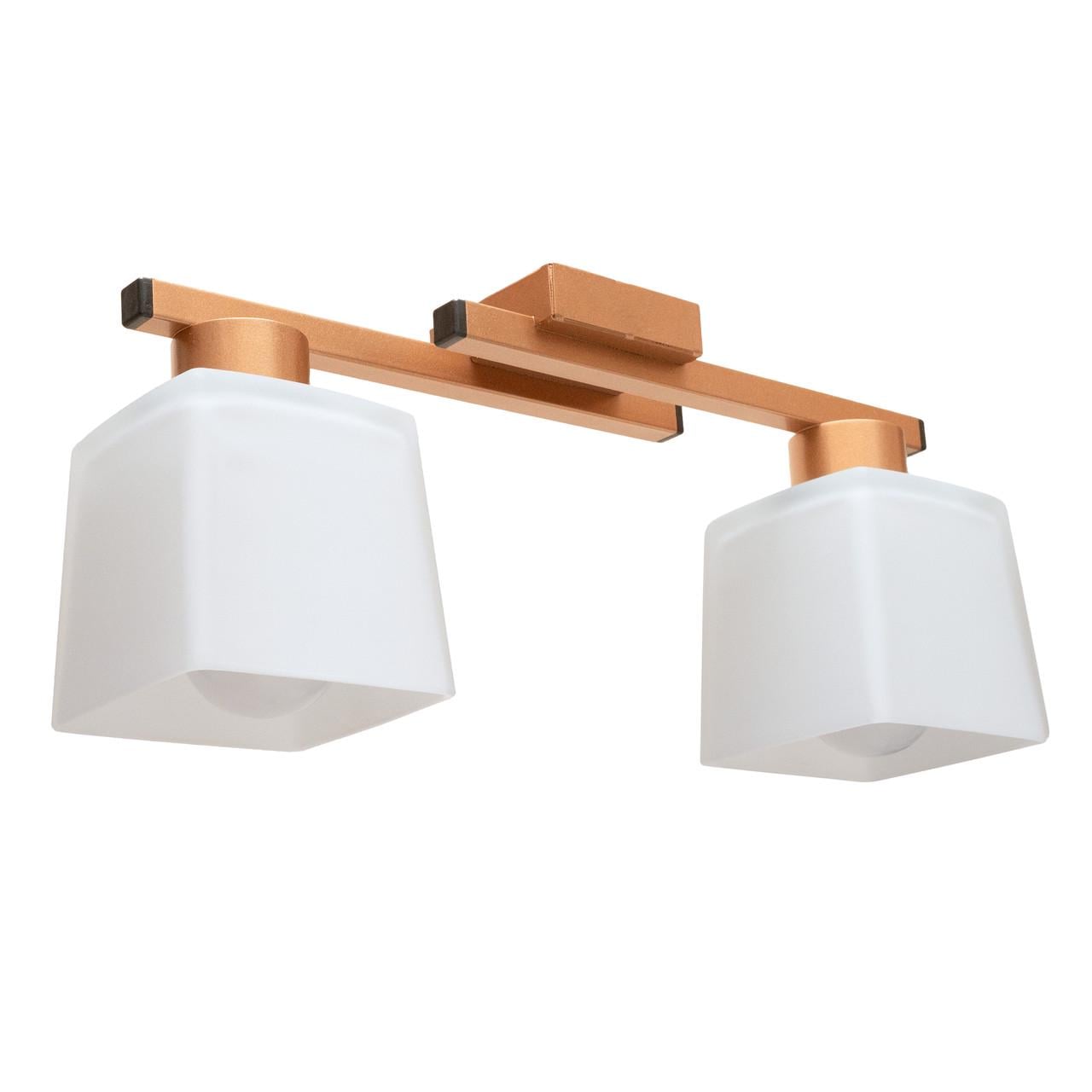 Люстра MSK ELECTRIC Dublin со стеклянными плафонами под две лампы Е27 Медный (NL 16610-2 CP)