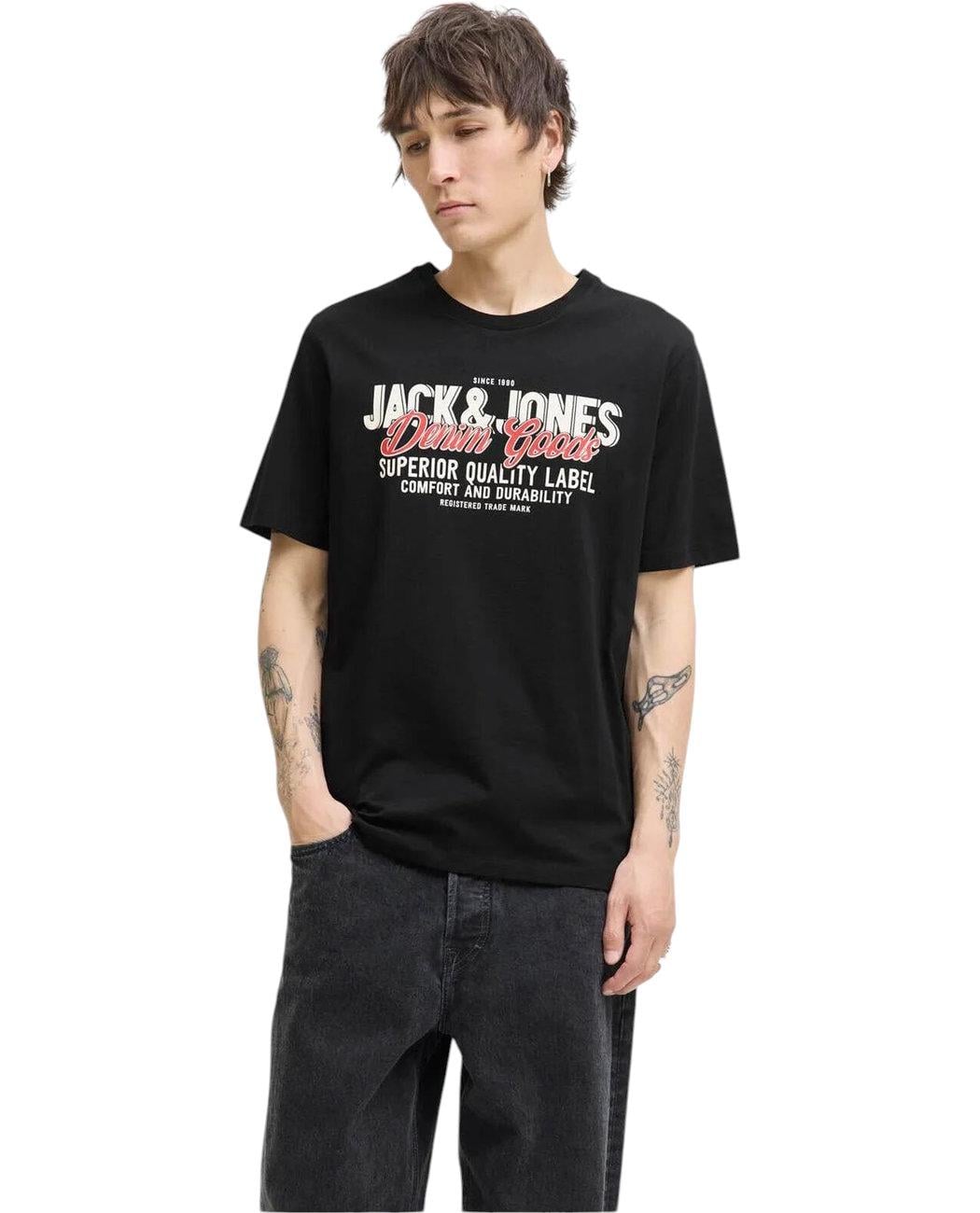 Футболка чоловіча Jack&Jones 12279535.BLACK XL Чорний (5715724947962)