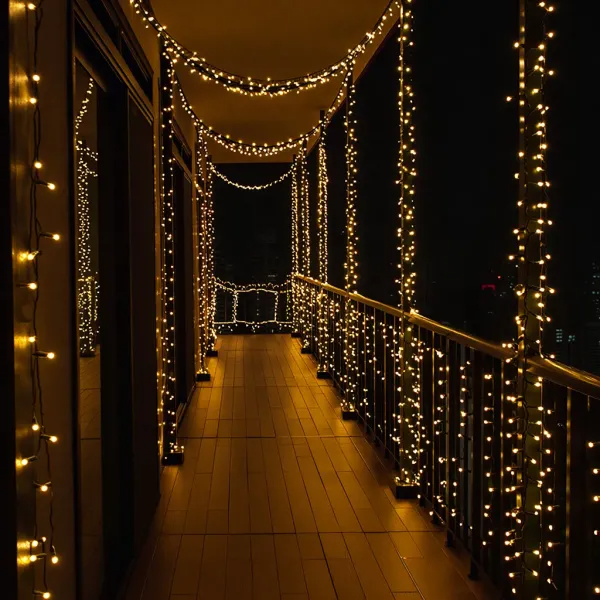 Гірлянда нитка 160 LED 16 м чорний провід Жовтий - фото 3