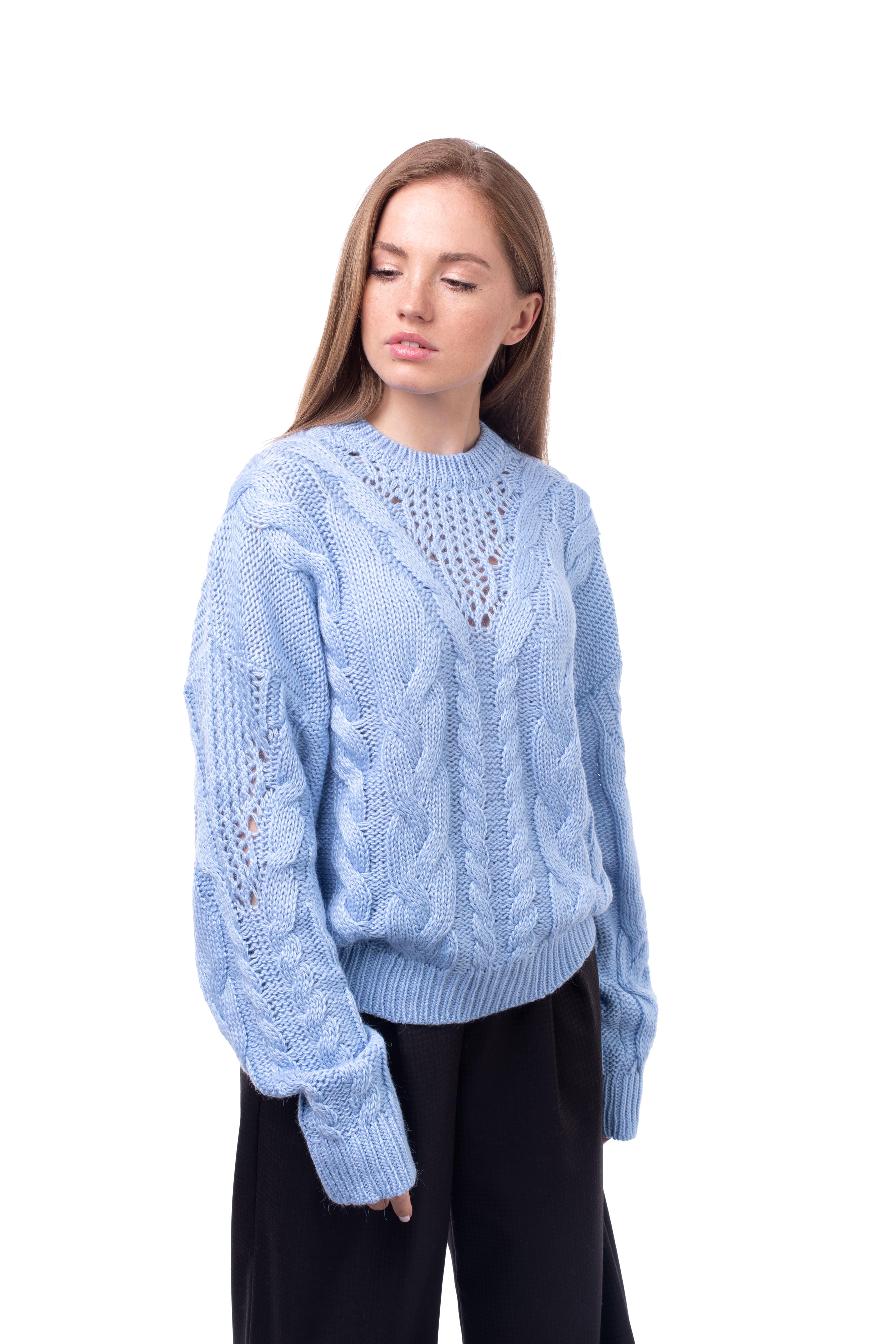 Свитер женский Bakhur свободного силуэта S-L Голубой (3215 Бл)