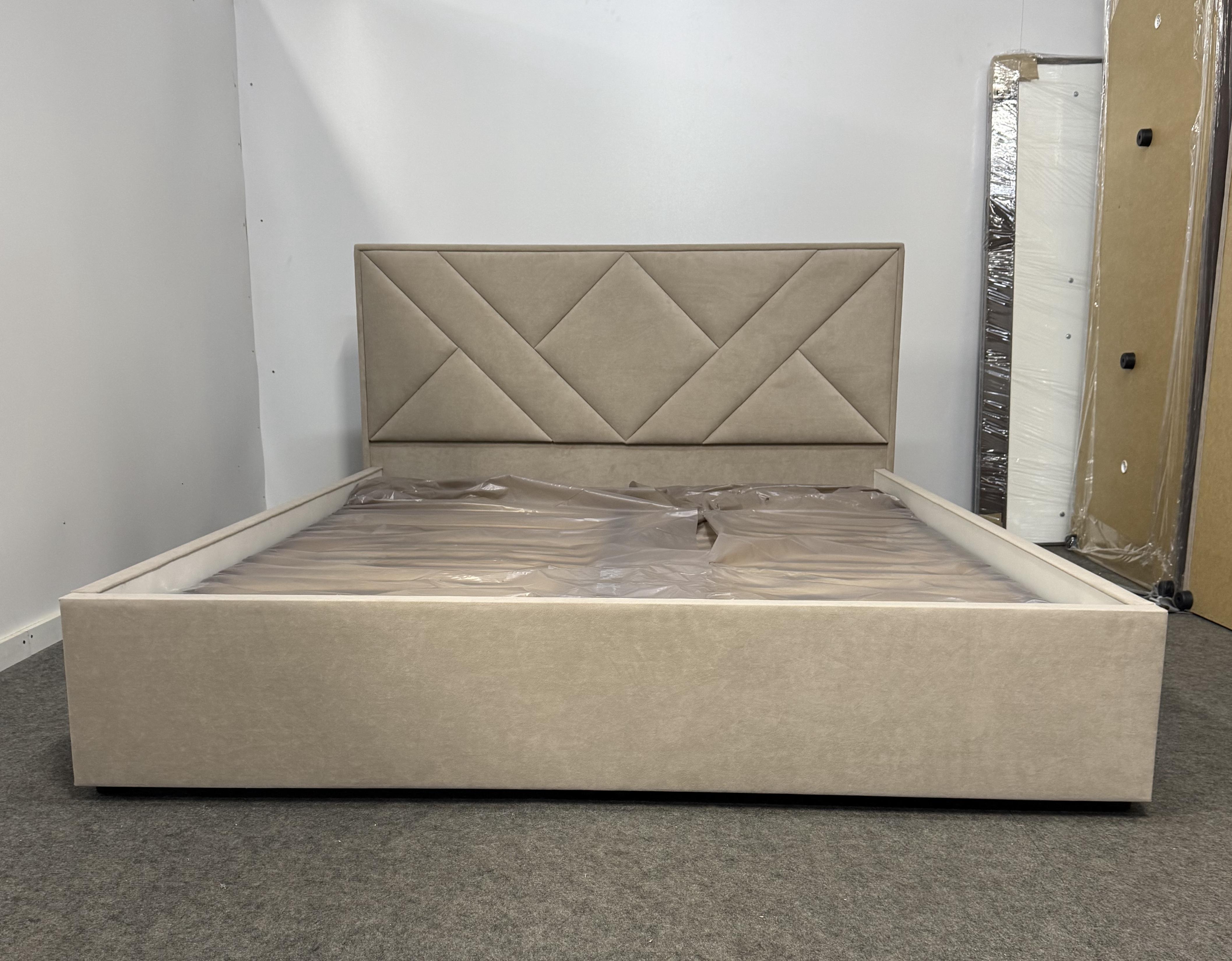 Кровать с подъемным механизмом ADS Mebli Гранд 120х200 см велюр Allure Бежевый (30765601) - фото 5 Кровать с подъемным механизмом ADS Mebli Гранд 120х200 см велюр Allure Бежевый (30765601) - фото 5