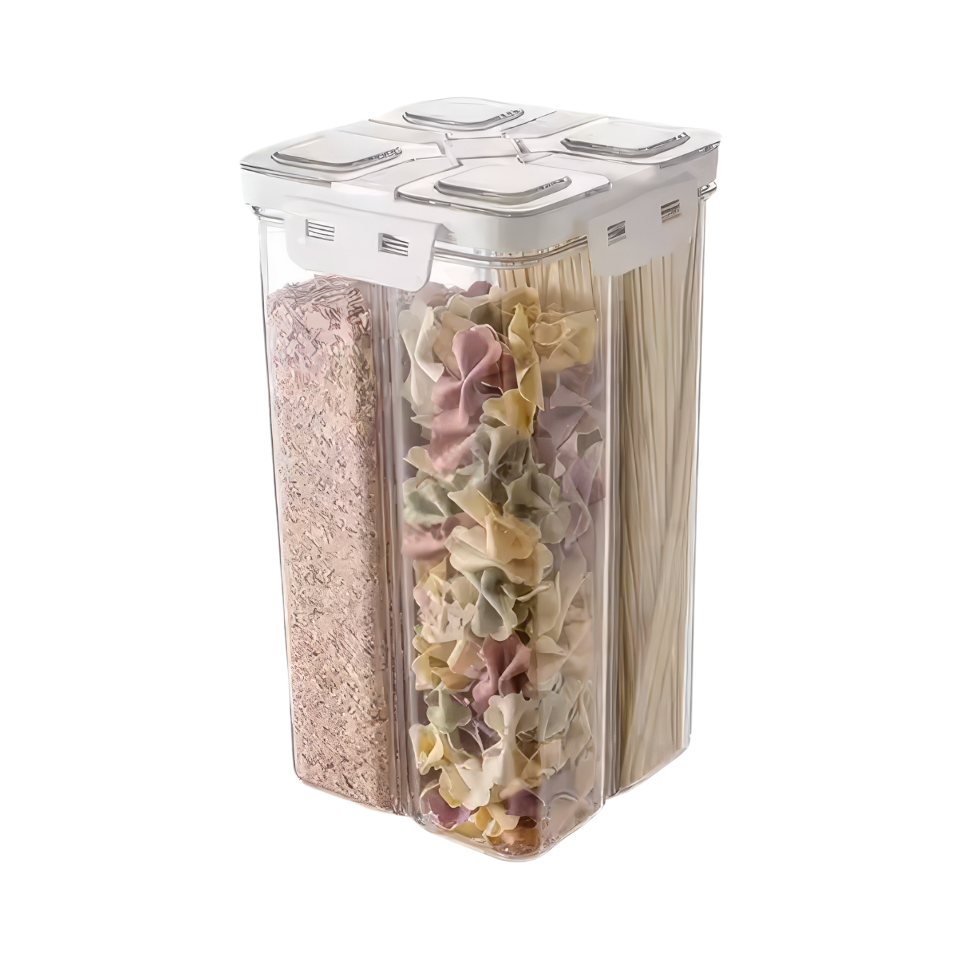 Контейнер кухонный для хранения круп на 4 отдела герметичный 24,5х13,5 см 3 л Прозрачный Контейнер кухонный для хранения круп на 4 отдела герметичный 24,5х13,5 см 3 л Прозрачный