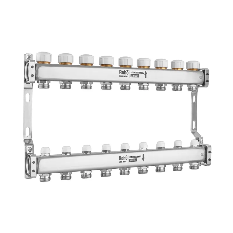 Коллектор Roho R805-09M 1"х9 вых с термостатическими и запорными клапанами (RO1040) Коллектор Roho R805-09M 1"х9 вых с термостатическими и запорными клапанами (RO1040)