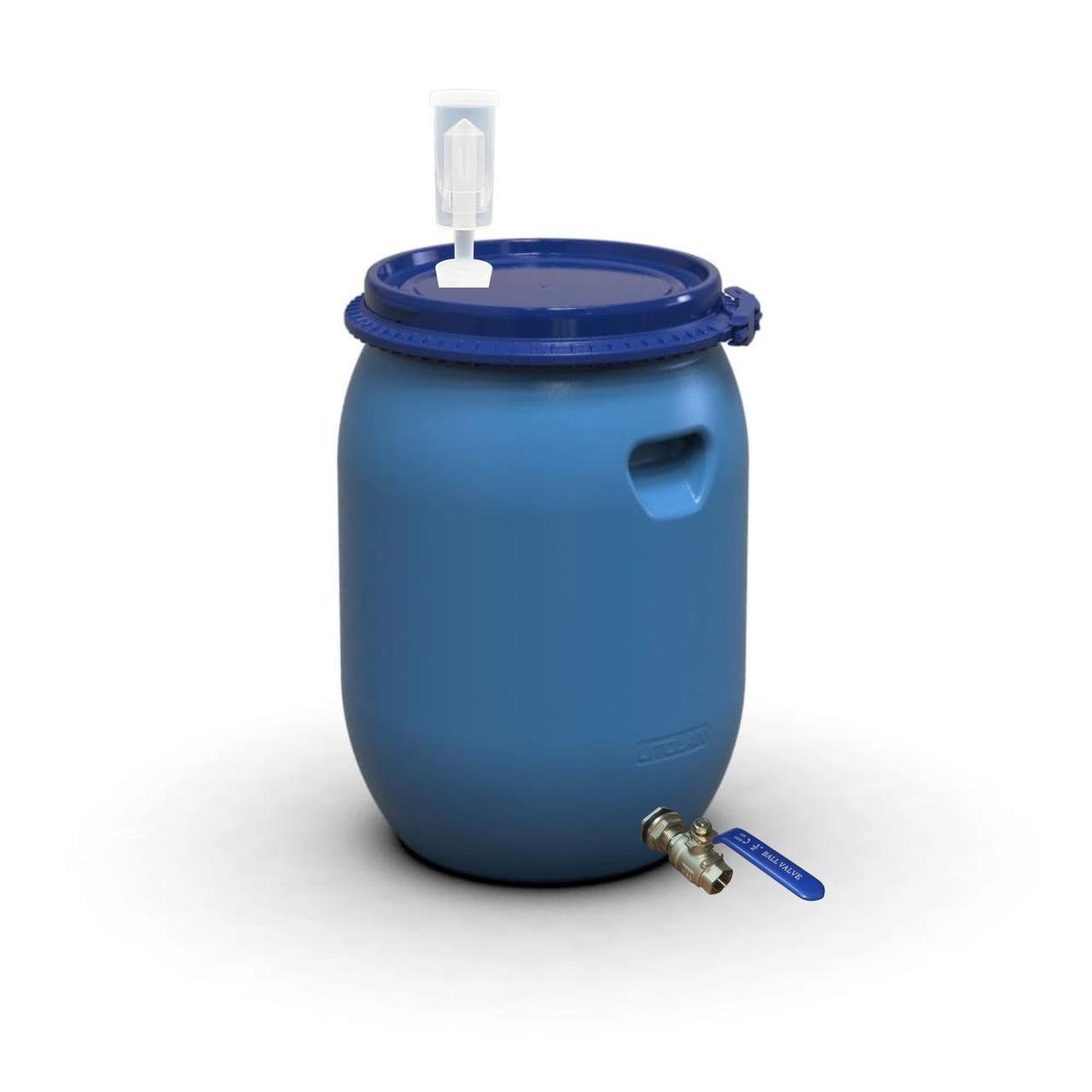 Бочка для брожения с винным клапаном U-образный и краном 1/2" из нержавеющей стали AISI 304 55 л (29654) - фото 1