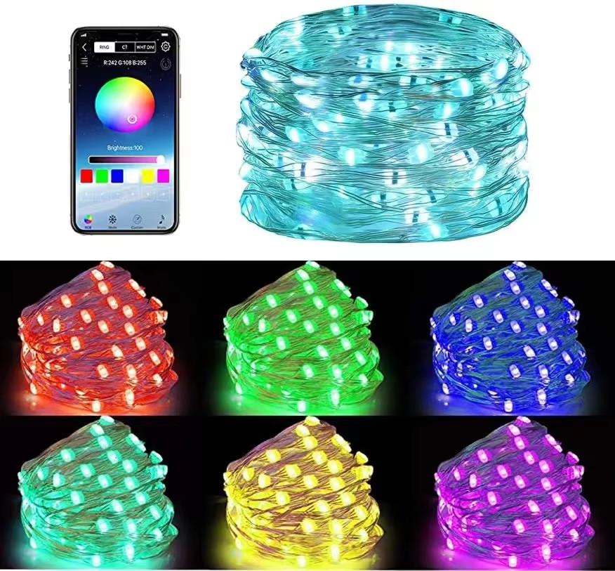 Гирлянда светодиодная Meiq-IT 100 LED RGB USB Bluetooth управление с телефона 10 м (3_05635) - фото 4