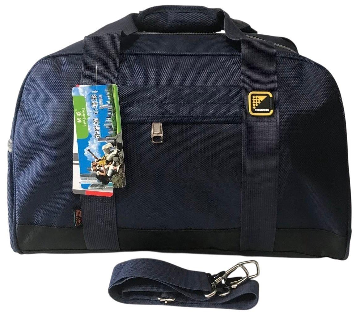 Сумка дорожная ручная кладь с длинным ремнем через плечо Синий (566)