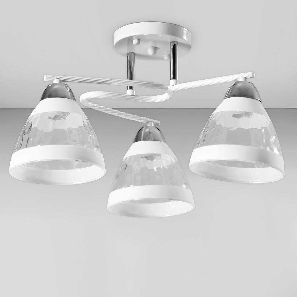 Люстра потолочная Light House SC-18751/3 CR/WH d 470х240 мм Белый/Хром/Прозрачный