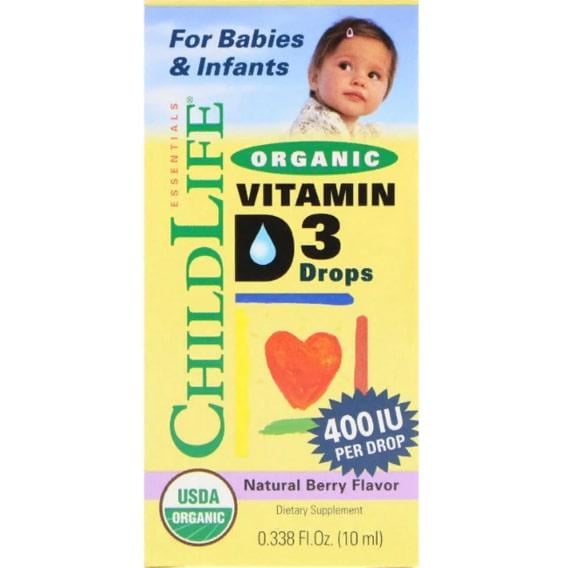 Вітамін D ChildLife Organic Vitamin D3 Drops 400 IU 0.338 fl oz 10 ml Natural Berry Flavor (CDL13000)