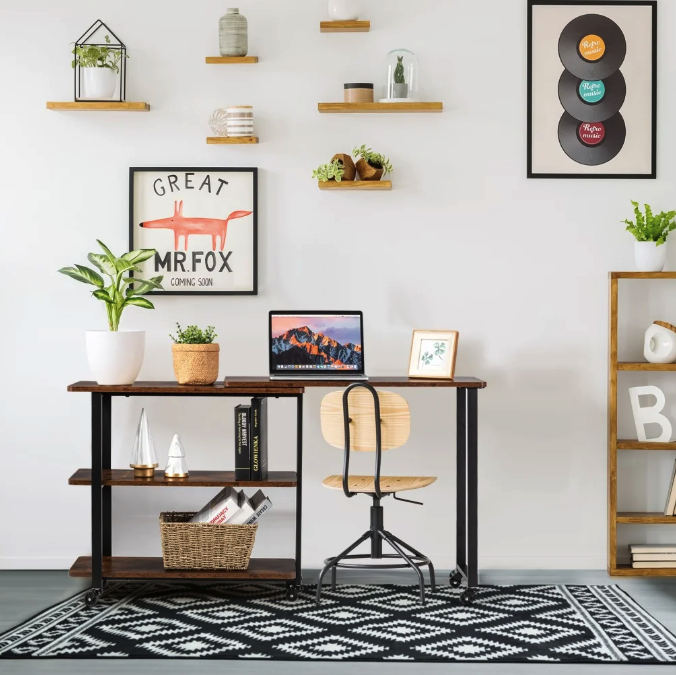 Стол L-образный Costway King вращающийся Loft (4808) - фото 6 Стол L-образный Costway King вращающийся Loft (4808) - фото 6