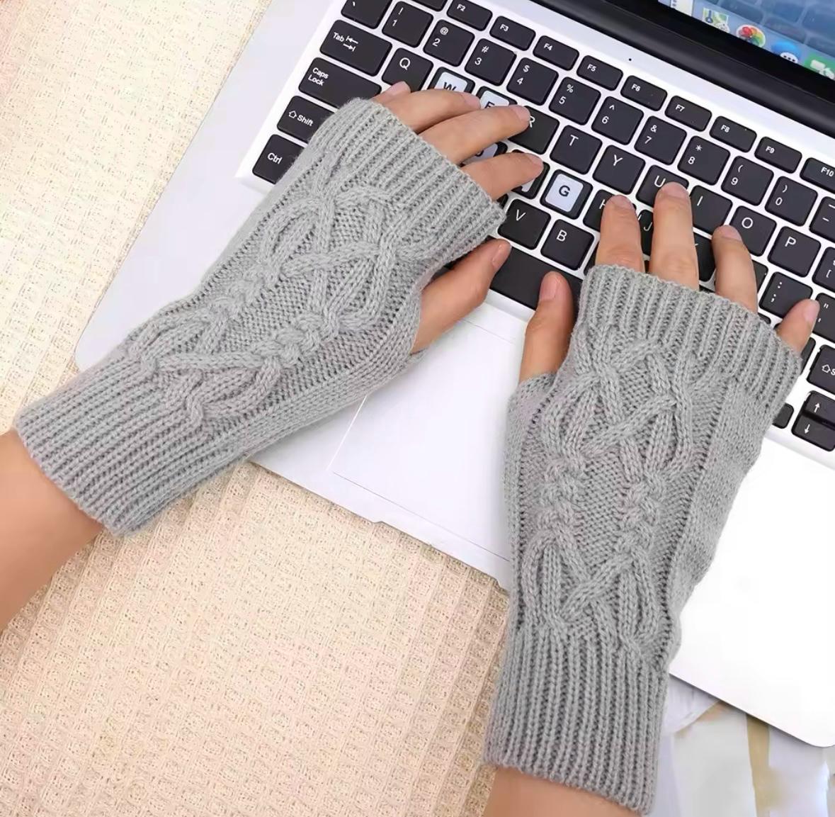 Перчатки митенки Wuke без пальцев вязаные one size Серый - фото 3 Перчатки митенки Wuke без пальцев вязаные one size Серый - фото 3