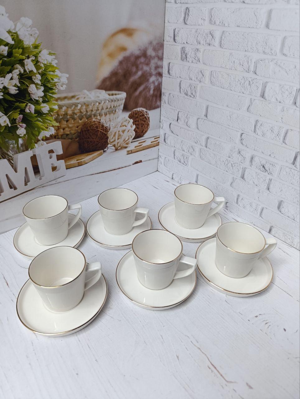 Кавовий сервіз SNT Вітрила порцеляна 140 мл 12 предметів Білий (1453-16) - фото 2 Кавовий сервіз SNT Вітрила порцеляна 140 мл 12 предметів Білий (1453-16) - фото 2