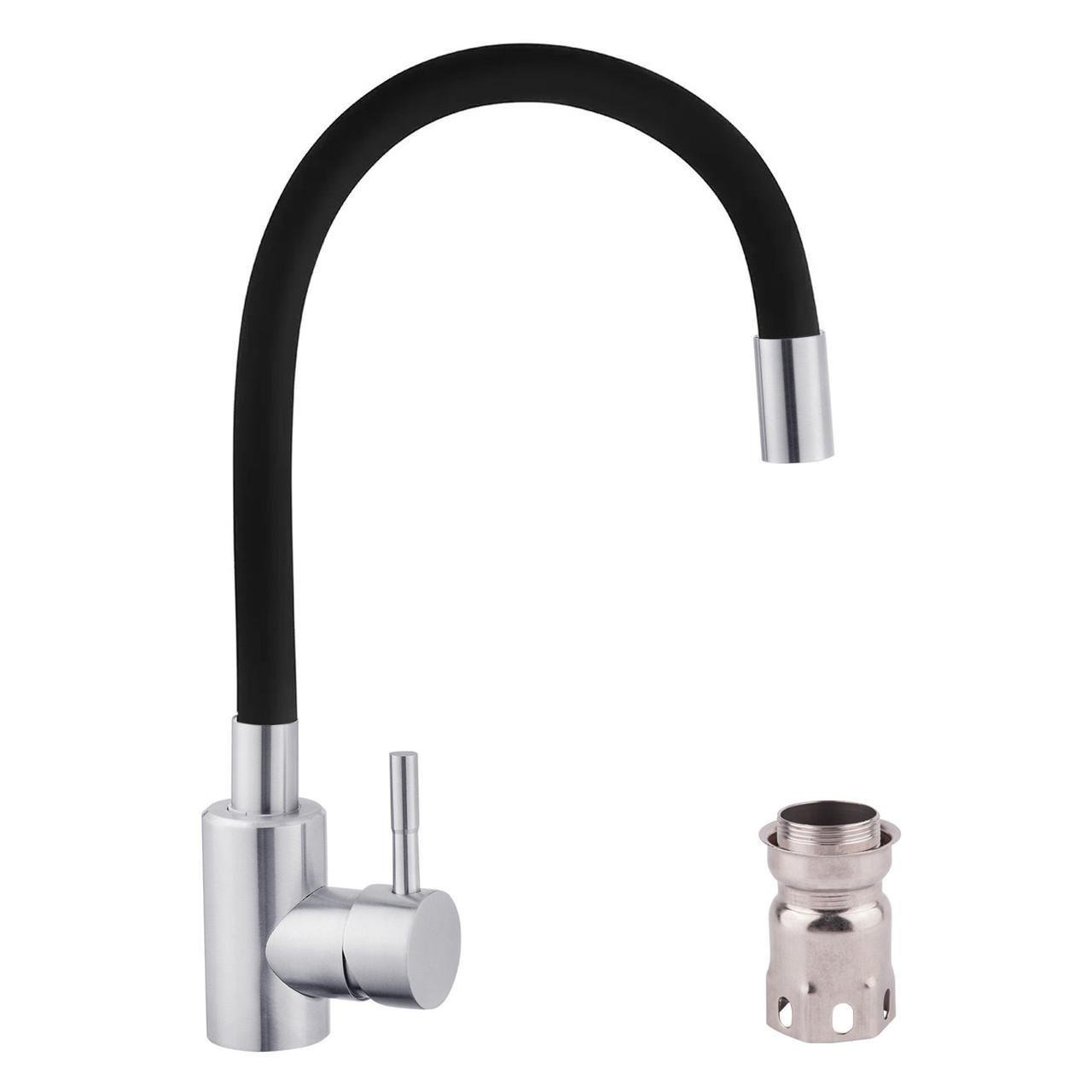 Смеситель для кухни с гибким гусаком и аэратором WAL GES7-J116BK Смеситель для кухни с гибким гусаком и аэратором WAL GES7-J116BK