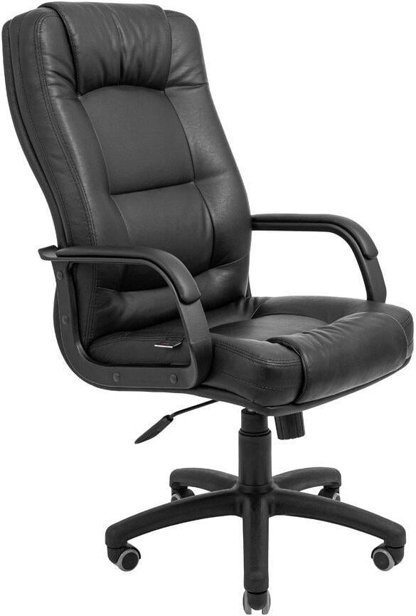 Офисное кресло руководителя AlbertoDesign Tilt М-1 Rich прорезиненные колеса натуральная кожа Lux Черный (rch_chr_00043)