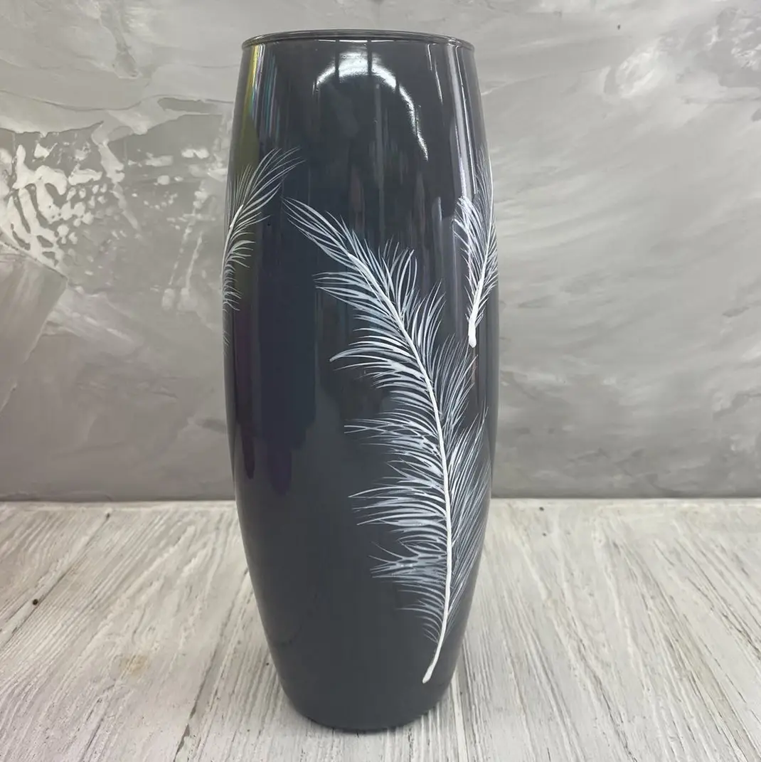 Ваза стеклянная Гутняр Легкость M 25,5х9 см Серый (1250)