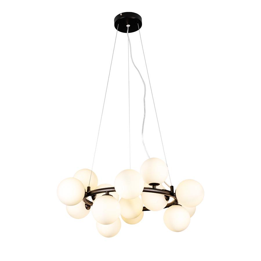 Люстра подвесная на 15 плафонов 7841019-15 BK/WH Черный/Белый - фото 2