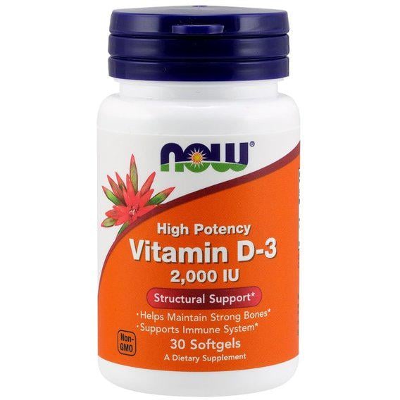 Витамин D NOW Foods D-3 2000 IU 30 Softgels