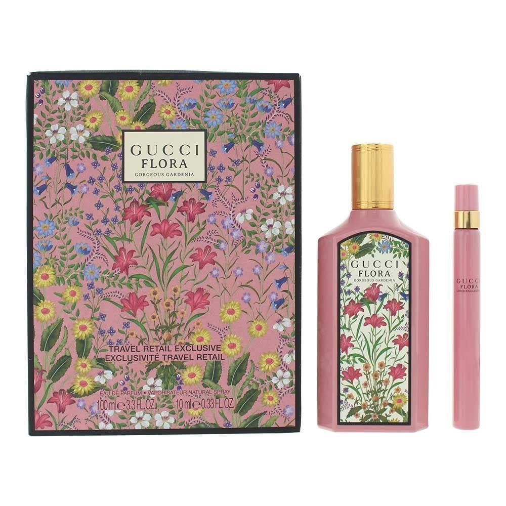Подарочный набор для женщин Gucci Flora Gorgeous Gardenia парфюмированная вода 100/10 мл (389531)