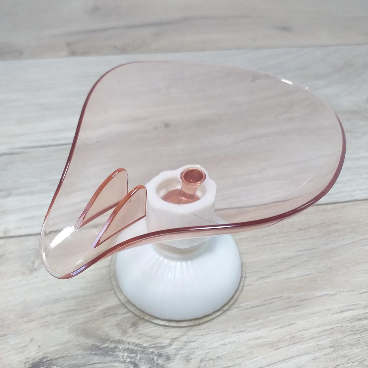 Держатель для губки на раковине на присоске со сливом Белый с розовым (KG-11882) - фото 8