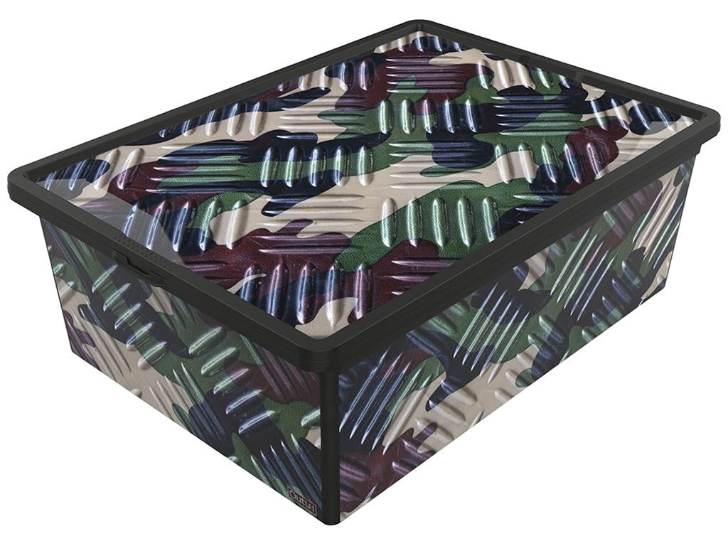 Контейнер с крышкой Qutu Trend Box 25 л Camouelage (MLM-TREND-BOX-S-K-CAMOUELAGE-25L)