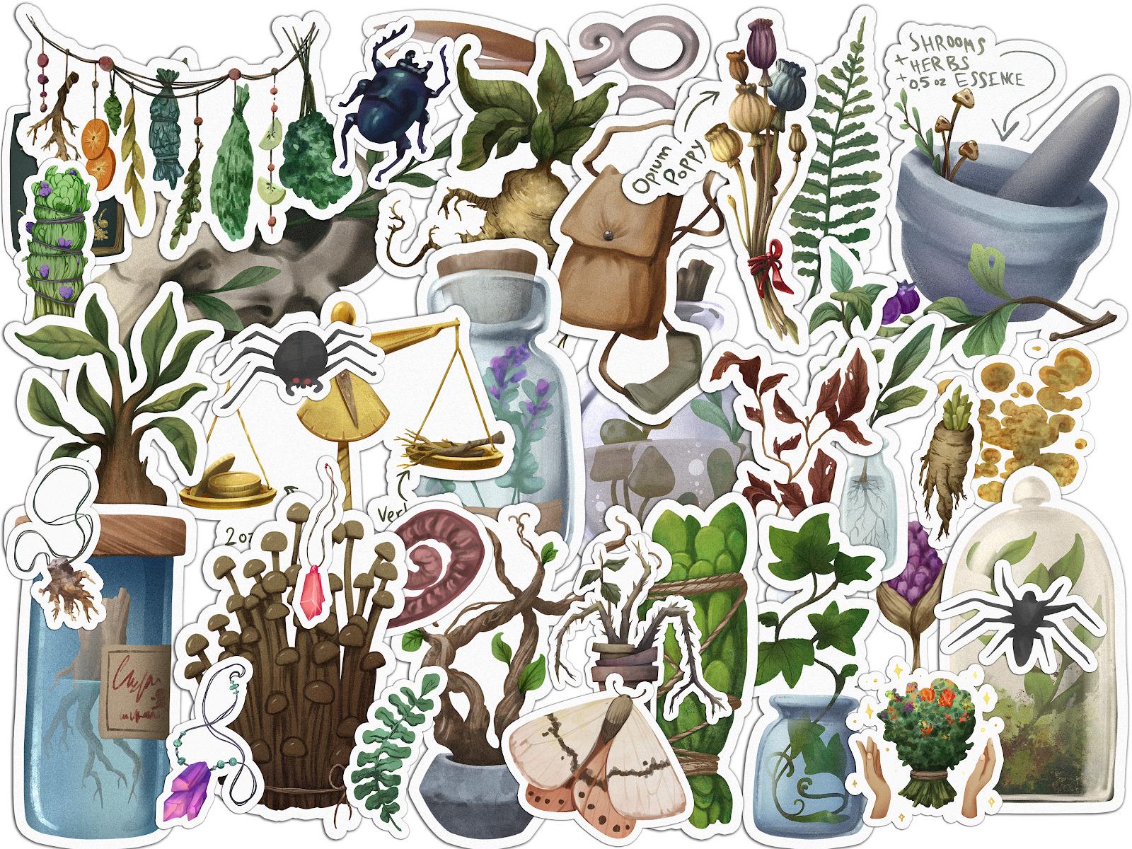 Набор стикеров Lex Altern Колдующие травы виниловые 38 шт. - фото 2 Набор стикеров Lex Altern Колдующие травы виниловые 38 шт. - фото 2