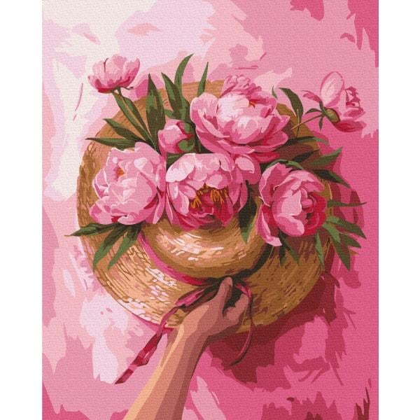 Картина по номерам Шляпа среди цветов BrushMe BS54090 холст на подрамнике 40x50 см (2322548222)