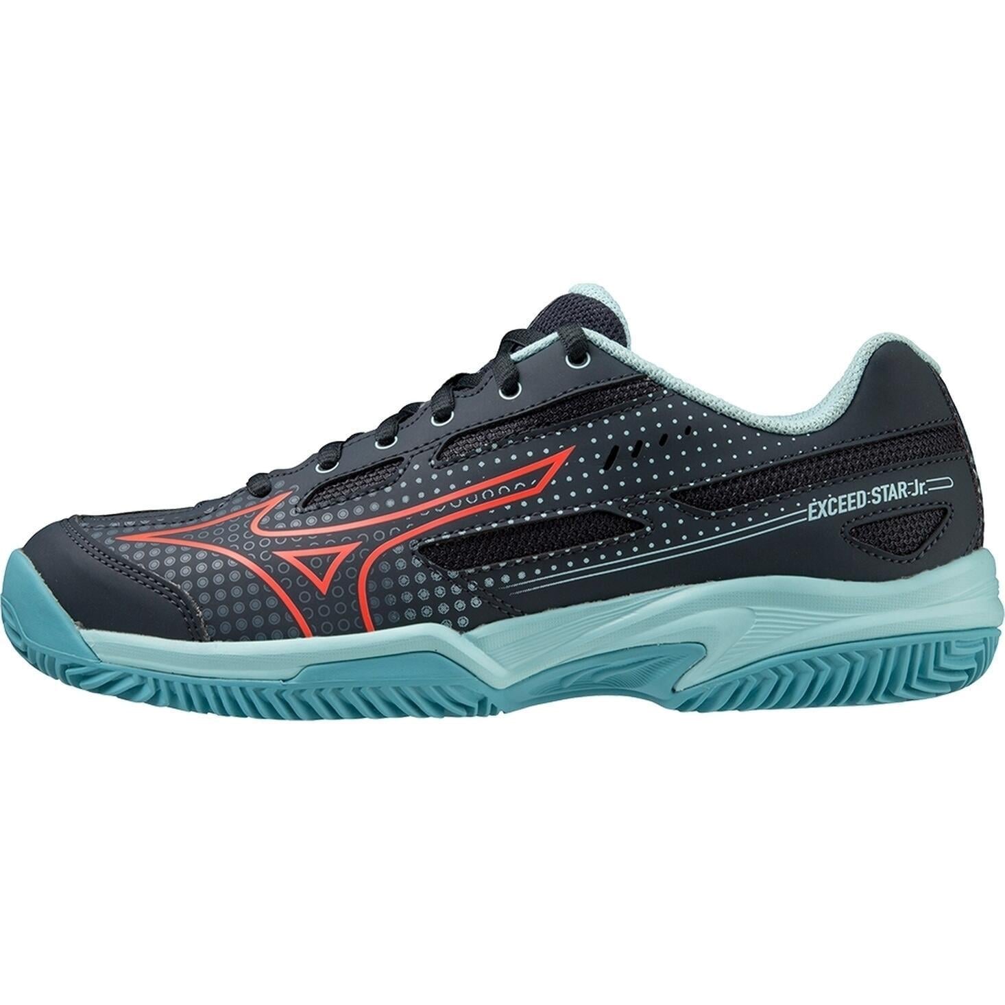 Кроссовки теннисные детские Mizuno EXCEED STAR JR CC р. EU-39 Черно-бирюзово-красный (61GC2255-12)