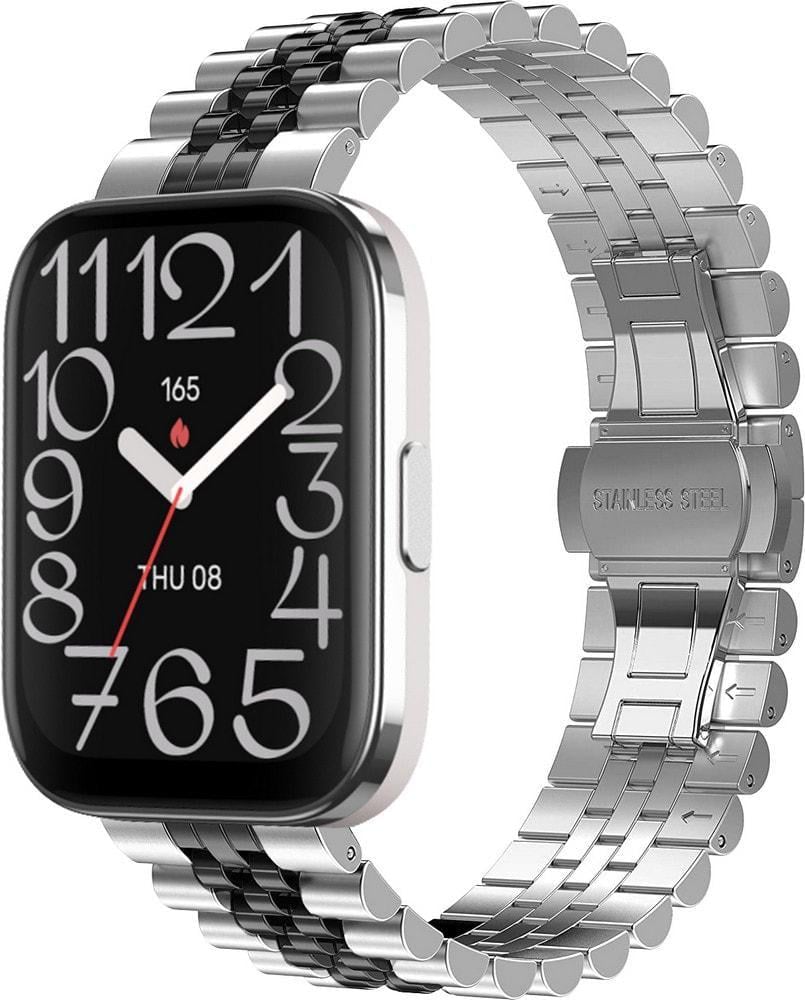 Браслет металлический Stech Line для Amazfit Bip 5 Unity Silver Black (37134-69)