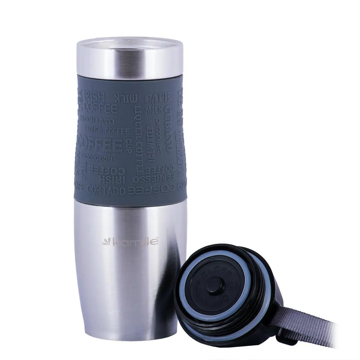 Термокухоль Kamille KM-2051-GY 480 мл Сірий - фото 3 Термокухоль Kamille KM-2051-GY 480 мл Сірий - фото 3