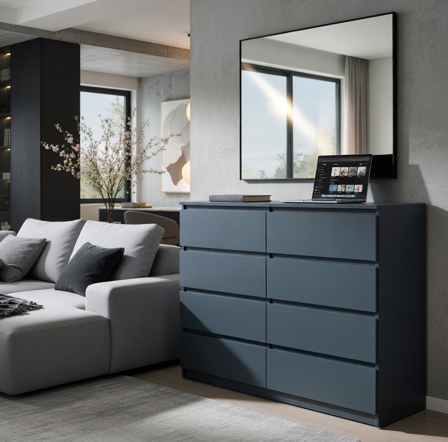 Комод большой Мастер Форм Брайт 1300х376х950 мм Антрацит (20099)