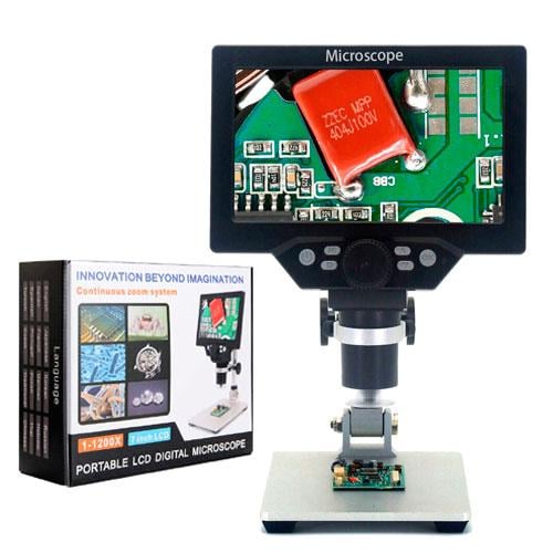 Микроскоп цифровой c 7 ЖК на штативе 3000 мАч MicroSD 12 Мп 1-1200X G1200 (2801-308e5) - фото 3 Микроскоп цифровой c 7 ЖК на штативе 3000 мАч MicroSD 12 Мп 1-1200X G1200 (2801-308e5) - фото 3