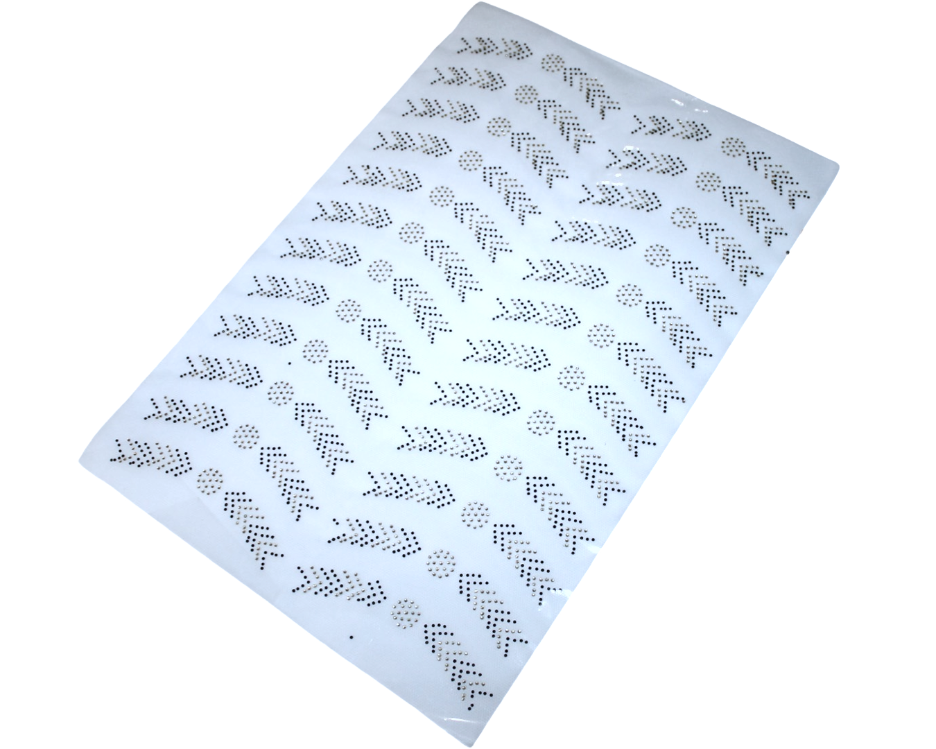 Аппликация из страз с термоосновой на листе разные узоры №13 24 шт