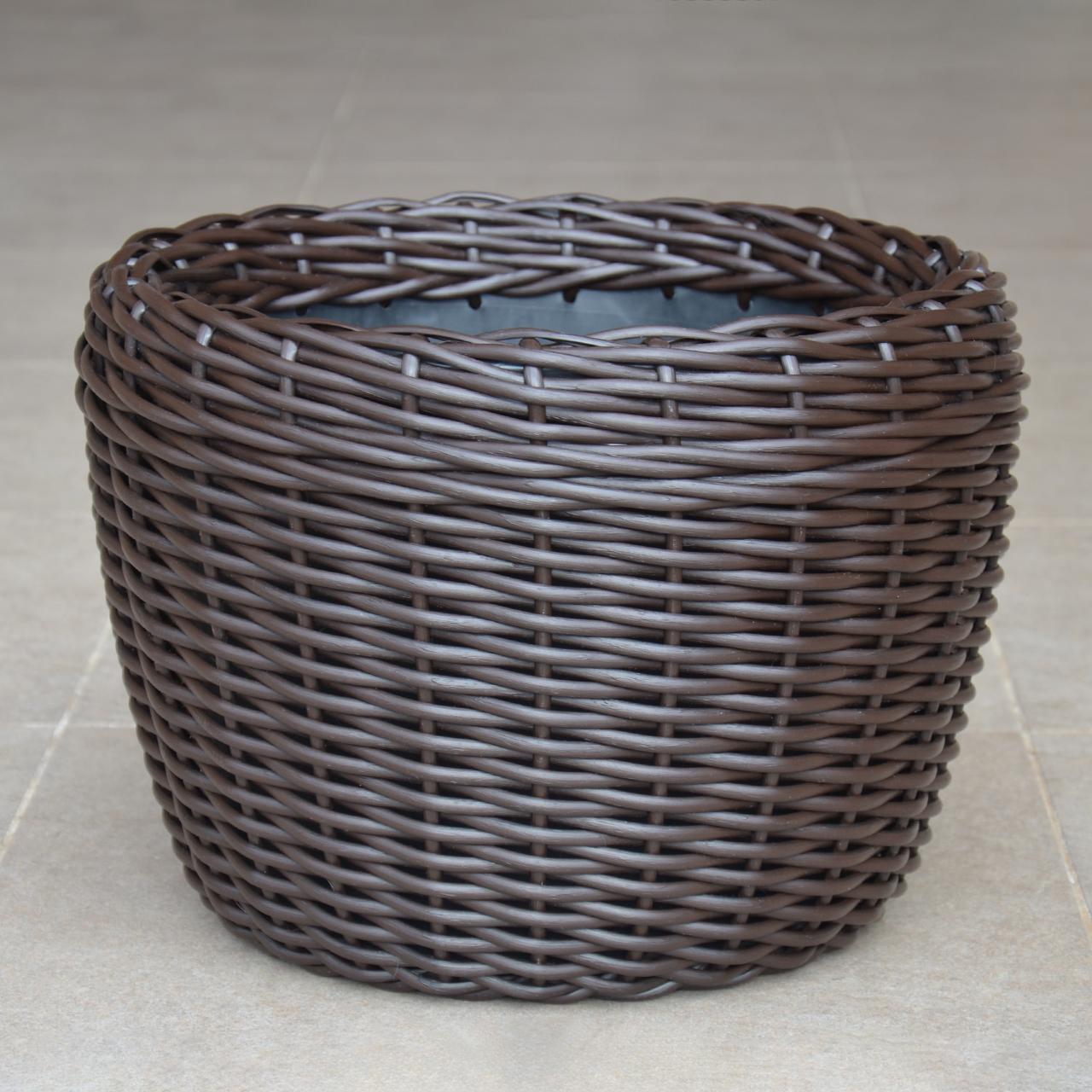 Кашпо для рослин з штучного ротангу 16 л Венге (11717417) - фото 3