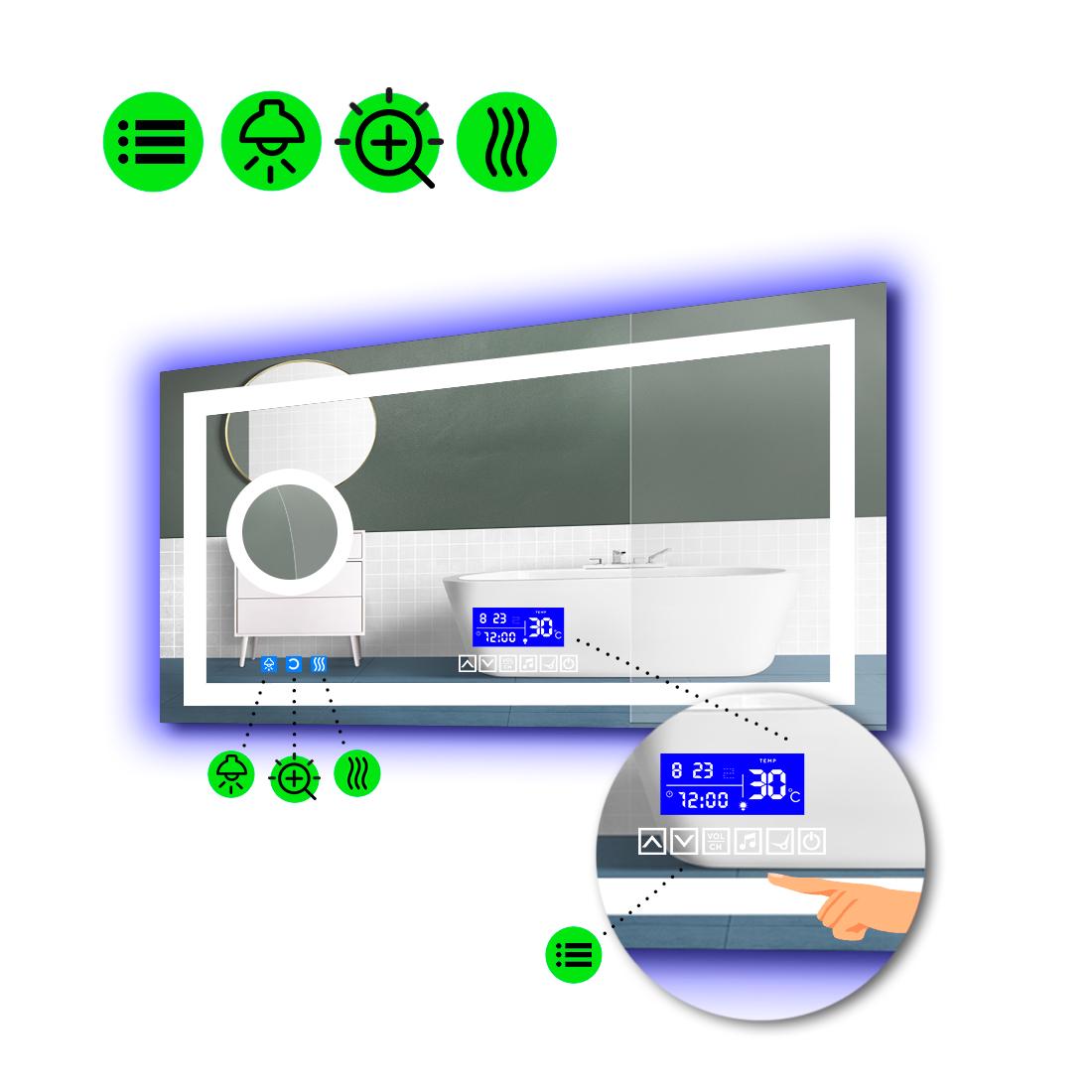 Зеркало с LED подсветкой Karnet с ИК включателем 100x70 см (karnetg997)