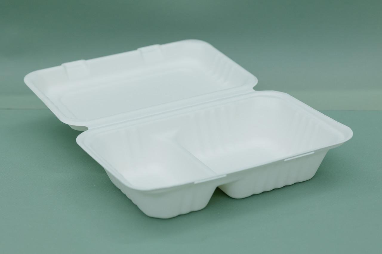 Одноразовый контейнер с 2 отделениями 23х15,5х7,6 см 125 шт.