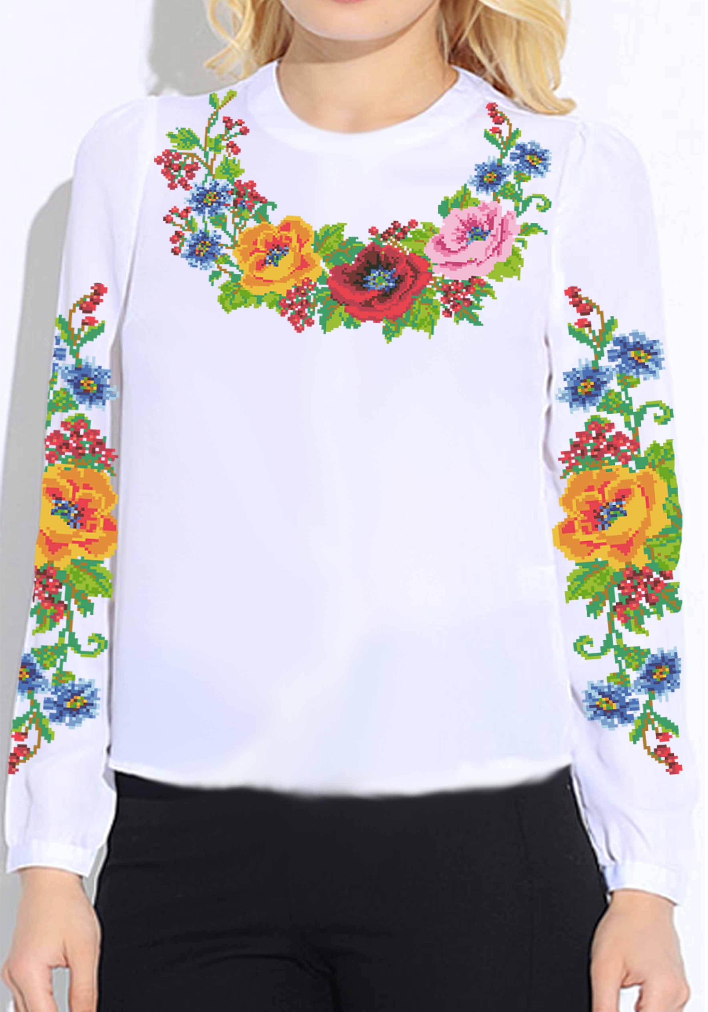 Заготовка для вишивки нитками або бісером сорочка СЖ-63 габардин Заготовка для вишивки нитками або бісером сорочка СЖ-63 габардин