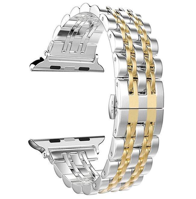 Металлический ремешок Primo Steel Link для часов Apple Watch 42 мм/44 мм Silver/Gold (818069404)